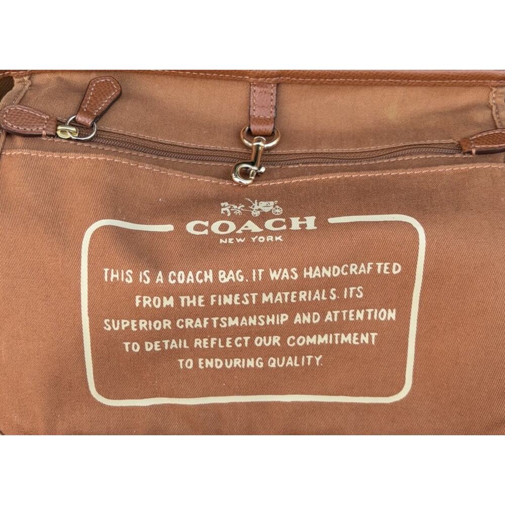 Coach Signature C City Tote Bag Brown Tan Leather Large Y2K Shoulder Purse - Picture 7 of 11